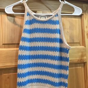 Blue and Cream Knit Tank